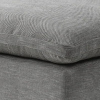 Shar 37 Inch Square Ottoman, Removable Pillow Top Cushion, Gray - BM276220