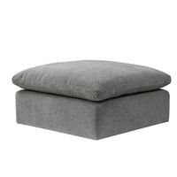 Shar 37 Inch Square Ottoman, Removable Pillow Top Cushion, Gray - BM276220
