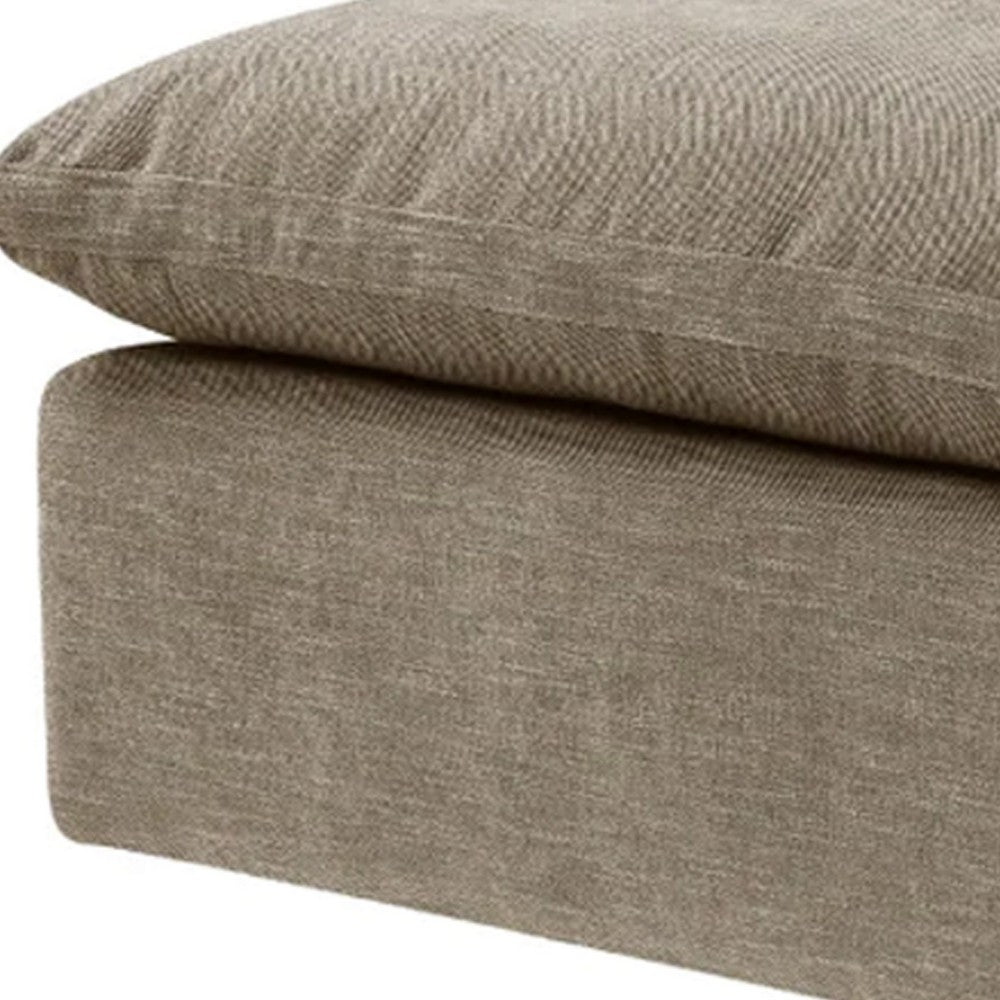 Scott 37 Inch Square Ottoman, Removable Pillow Top Cushion, Beige - BM276223