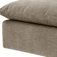 Scott 37 Inch Square Ottoman, Removable Pillow Top Cushion, Beige - BM276223
