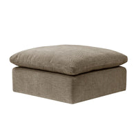 Scott 37 Inch Square Ottoman, Removable Pillow Top Cushion, Beige - BM276223
