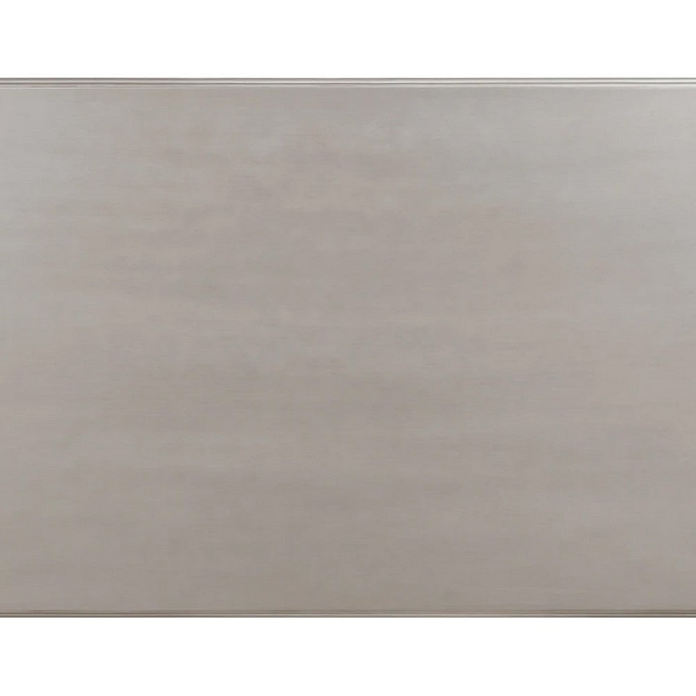 Sto 59 Inch Classic Coffee Table, Floral Trim, Turned Legs, Wood, Silver - BM276227