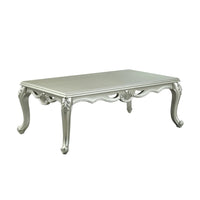 Usm 58 Inch Classic Coffee Table, Floral Trim Cabriole, Wood, Champagne - BM276232