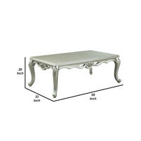 Usm 58 Inch Classic Coffee Table, Floral Trim Cabriole, Wood, Champagne - BM276232