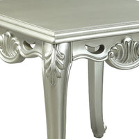 Usm 27 Inch Classic End Table, Floral Trim Cabriole, Wood, Champagne - BM276233