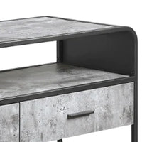 Ish 60 Inch Entertainment Center TV Stand, 3 Drawers, Wood, Gray, Black - BM276251