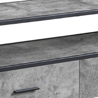 Ish 39 Inch Entertainment Center TV Stand, 2 Drawers, Wood, Gray, Black - BM276252