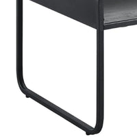 Ish 42 Inch Modern Coffee Table with Curved Edge Design, Wood, Gray, Black - BM276253