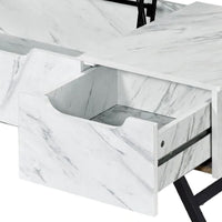 Hew 48 Inch Wood Coffee Table, Lift Top, 2 Drawers Storage, White - BM276301