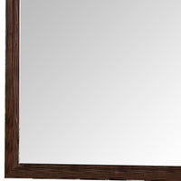 36 Inch Wall Mirror, Molded Trim, Grain Details, Oak Brown - BM276346