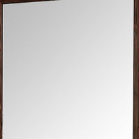 36 Inch Wall Mirror, Molded Trim, Grain Details, Oak Brown - BM276346