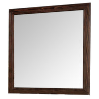 36 Inch Wall Mirror, Molded Trim, Grain Details, Oak Brown - BM276346