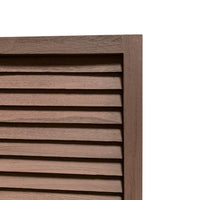 67 Inch 3 Panel Shutter Screen Room Divider, Fitted Slats, Washed Brown - BM276714