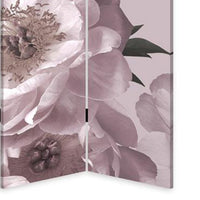 72 Inch 3 Panel Canvas Foldable Screen Room Divider, Purple Floral Design - BM276721