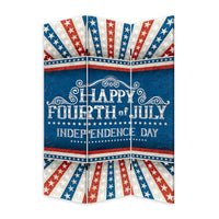 72 Inch 3 Panel Canvas Room Divider, Independence Day, Flag, Blue, Red - BM276726