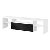Ida 75 Inch TV Entertainment Center Console, 2 Drawers, High Gloss White - BM279004