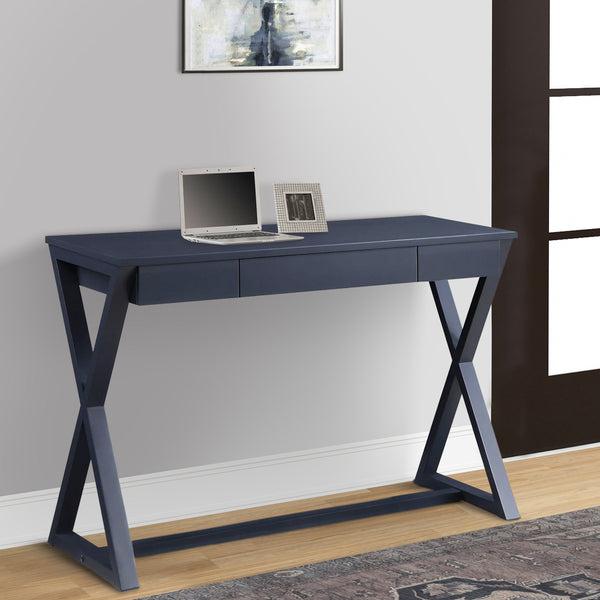 Mary 42 Inch Wood Console Sideboard Desk with Center Drawer, Gray - BM279062