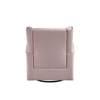 35 Inch Accent Swivel Chair, Glider, Nailhead Trim, Light Pink - BM279087