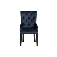 Luna 41 Inch Modern Accent Chair, Tight Back, Button Tufted, Velvet, Blue - BM279097