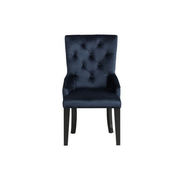 Luna 41 Inch Modern Accent Chair, Tight Back, Button Tufted, Velvet, Blue - BM279097