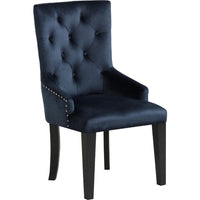 Luna 41 Inch Modern Accent Chair, Tight Back, Button Tufted, Velvet, Blue - BM279097