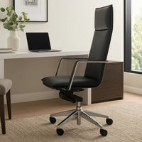 Cid 27 Inch Modern Swivel Office Chair, Tall Back, Reclining, Dark Gray - BM279506