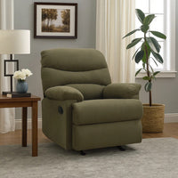 Deby 35 Inch Modern Recliner, Foam Cushioned Seat, Microfiber, Sage Green - BM280250