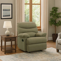 Deby 35 Inch Modern Recliner, Foam Cushioned Seat, Microfiber, Sage Green - BM280250