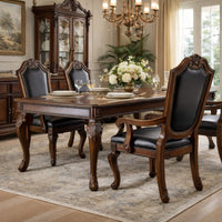 Loki 28 Inch Dining Armchair, Nailhead Trim, Faux Leather, Set of 2, Brown - BM280262