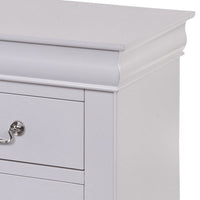 24 Inch Modern Classic Nightstand, 2 Drawers, Drop Handles, Wood, White - BM280265