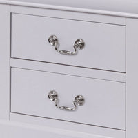 24 Inch Modern Classic Nightstand, 2 Drawers, Drop Handles, Wood, White - BM280265