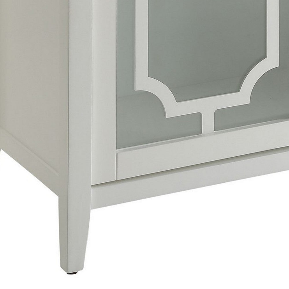 Pali 47 Inch Wall Mirror, Beveled Edge, Art Deco, Faux Crystals, Silver - BM280268