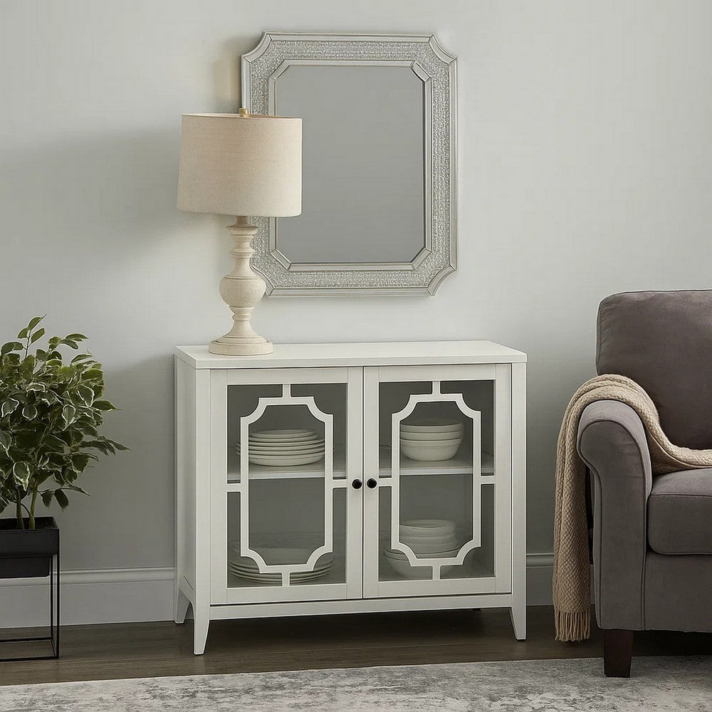 Pali 47 Inch Wall Mirror, Beveled Edge, Art Deco, Faux Crystals, Silver - BM280268