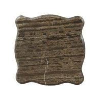 30 Inch Classic Square Marble Top End Table, Cabriole Legs, Gray, Brown - BM280273