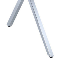 36 Inch Modern Office Desk, 2 Drawers, X Shape Frame, Wood, Oak, Chrome - BM280281