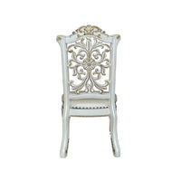 Jess 27 Inch Dining Chair, Nailhead Trim, Set of 2, Faux Leather, White - BM280293