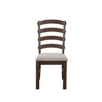 19 Inch Solid Wood Dining Chair, Curved Ladderback, Set of 2, Brown - BM280301