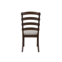 19 Inch Solid Wood Dining Chair, Curved Ladderback, Set of 2, Brown - BM280301
