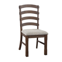 19 Inch Solid Wood Dining Chair, Curved Ladderback, Set of 2, Brown - BM280301