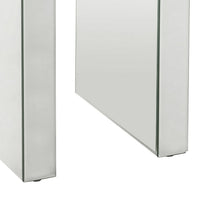 Noe 24 Inch Square End Accent Table, Mirrored, Faux Diamond Inlay, Silver - BM280308