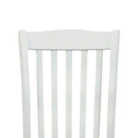 22 Inch Solid Wood Side Chair, Classic, Slatted, Set of 2, White, Brown - BM280320