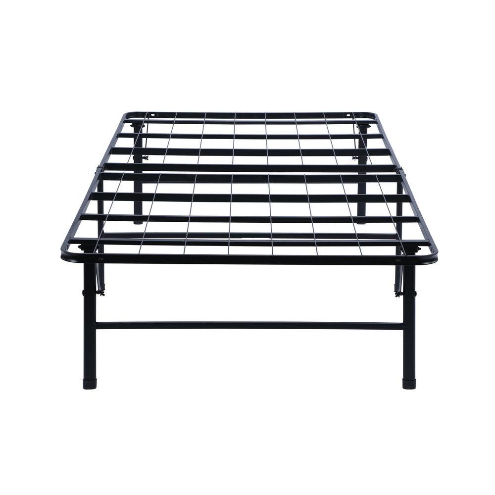 Adel King Size Low Profile Bed Foldable Metal Frame, Black  - BM280379