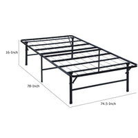 Adel King Size Low Profile Bed Foldable Metal Frame, Black  - BM280379