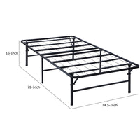 Adel King Size Low Profile Bed Foldable Metal Frame, Black  - BM280379