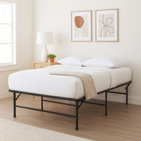 Adel King Size Low Profile Bed Foldable Metal Frame, Black  - BM280379