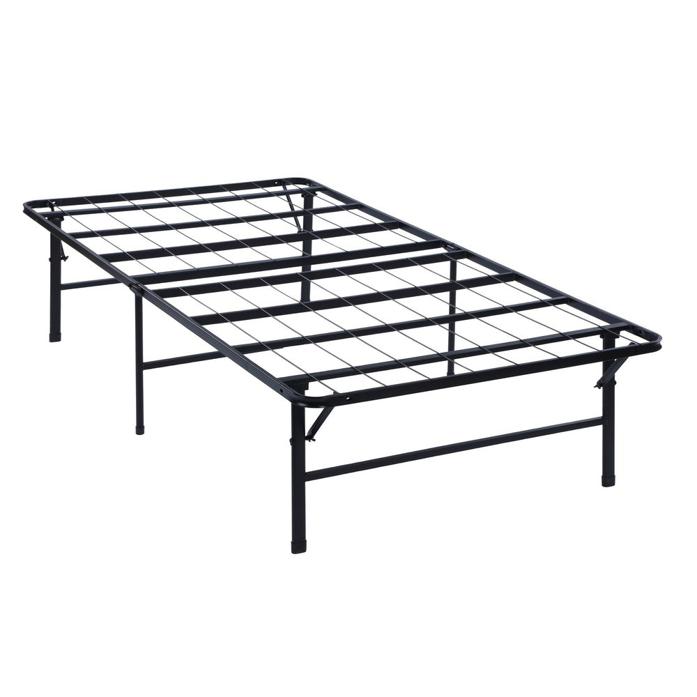 Adel King Size Low Profile Bed Foldable Metal Frame, Black  - BM280379