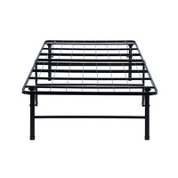 Adel Full Size Low Profile Bed, Foldable Metal Frame, Black - BM280380