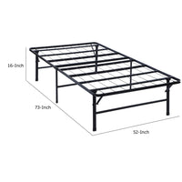 Adel Full Size Low Profile Bed, Foldable Metal Frame, Black - BM280380