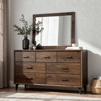 40 Inch Solid Wood Modern Mirror, Portrait, Framed, Cappuccino Brown - BM280469