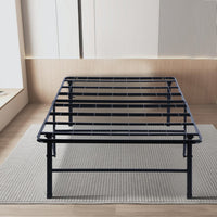 Folding Bed Frame Queen, Heavy Gauge Steel Metal, Underbed Space, Black - BM283031